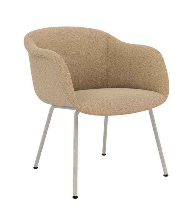 Muuto  Muuto Fiber Soft Armstoel Ecriture sand, tube voet