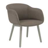 Muuto Fiber Soft Armchair Grace leather, wood base