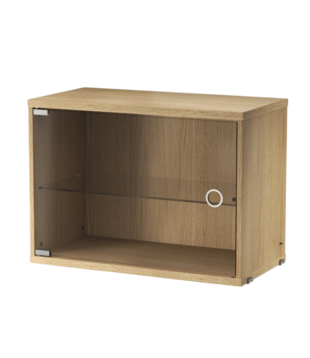 Living Room Display Cabinet with swing glass door, wood