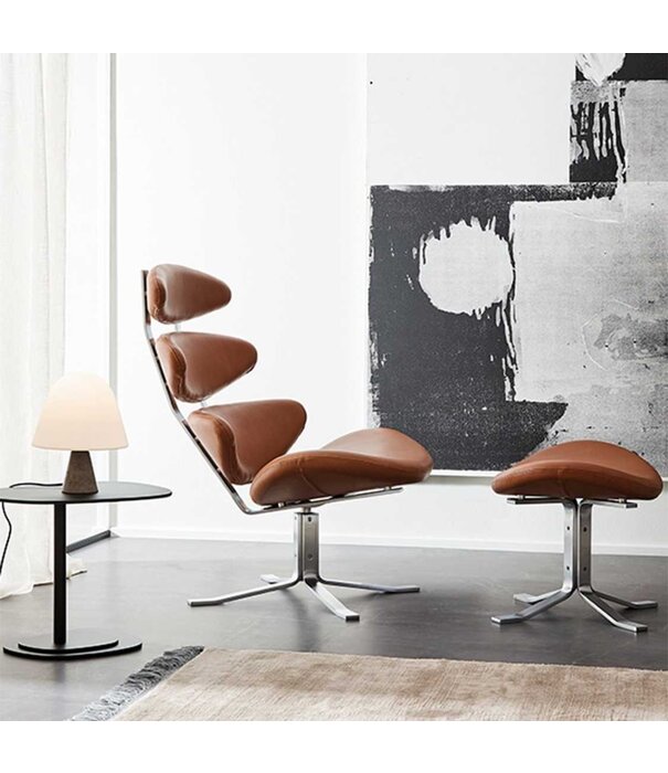 Fredericia  Model 5000 Corona Lounge chair leather nutshell