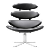 Fredericia Furniture - Model 5000 Corona Lounge Chair black leather