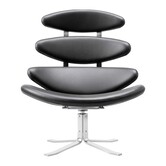 Fredericia Furniture - Model 5000 Corona Lounge Stoel zwart leer