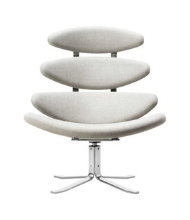 Corona Lounge Chair Capture 4101 brown grey, brushed steel frame