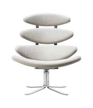 Corona Lounge Stoel Capture 4101 bruin grijs, geborsteld staal frame