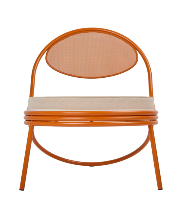 Gubi  Gubi - Copacabana lounge chair international orange, cushion Leslie Stripe