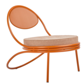Gubi - Copacabana lounge chair international orange, cushion Lorkey 44
