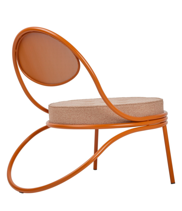 Gubi  Gubi - Copacabana lounge chair international orange, cushion Lorkey 44
