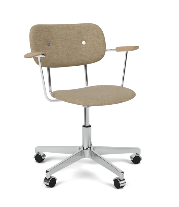Audo Audo - Co Task Chair upholstered with armrests, aluminium base, boucle 02