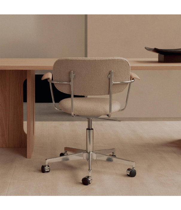 Audo Audo - Co Task Chair upholstered with armrests, aluminium base, boucle 02