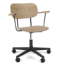 Audo - Co Task Chair Oak with armrests, aluminium base