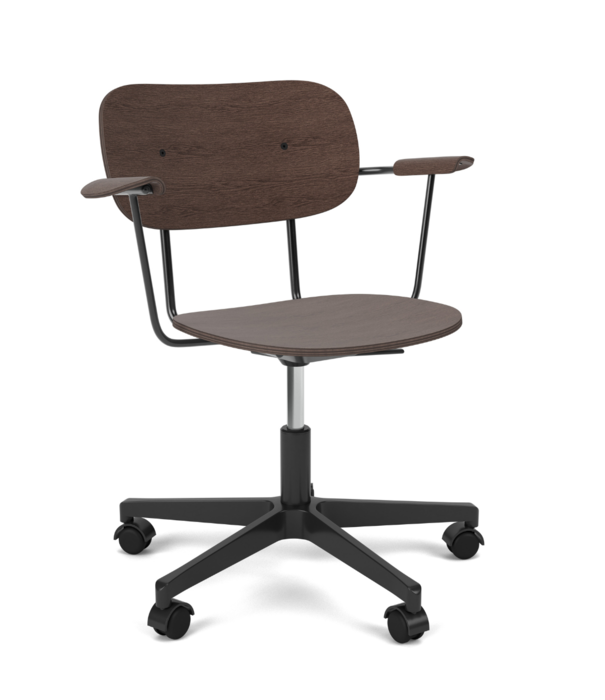 Audo Audo - Co Task Chair Dark Oak with armrests, aluminium base