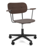 Audo - Co Task Chair Dark Oak with armrests, aluminium base