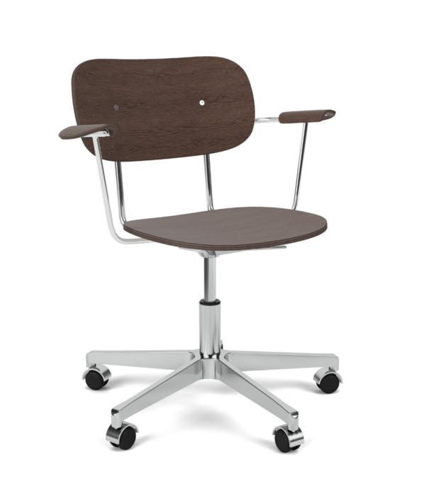 Audo Audo - Co Task Chair Dark Oak with armrests, aluminium base