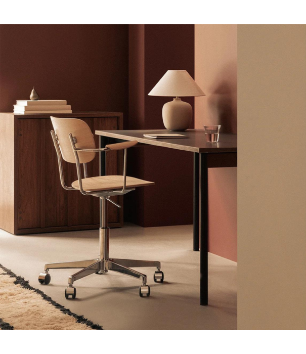 Audo Audo - Co Task Chair Dark Oak with armrests, aluminium base