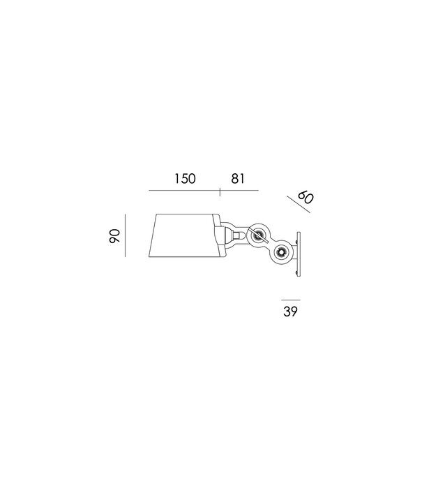 Tonone  Tonone - Bolt Wall side fit install wandlamp mini