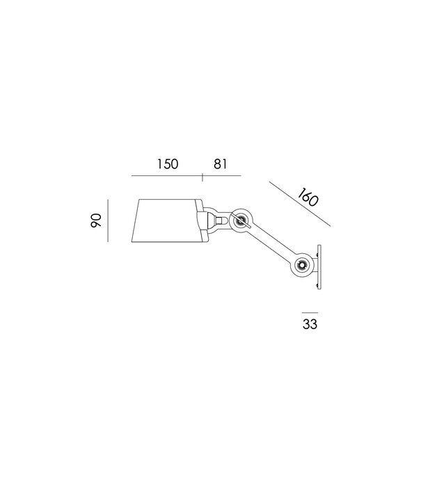 Tonone  Tonone - Bolt Wall side fit install wall lamp small