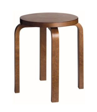 Artek - Stool E60 birch, walnut stained