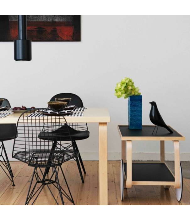 Artek  Artek - Aalto Table 84 Birch  - Black Linoleum