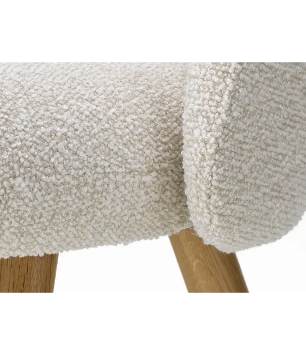 Vitra  Vitra Mikado Eetkamer Side Stoel eiken, stof Nubia Ivory-pearl