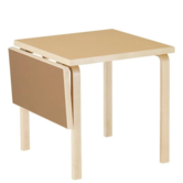 Artek - Aalto foldable table DL81C birch, clay / walnut linoleum