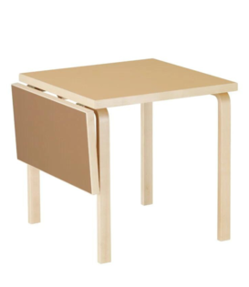 Artek - Aalto foldable table DL81C birch, clay / walnut linoleum
