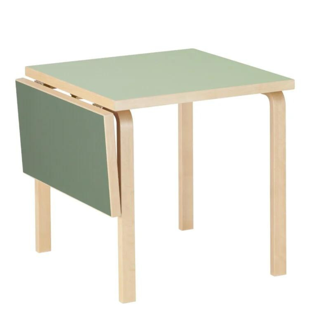 【Tetra Fold Table | ハンドメイド#156】 Artek - Aalto foldable table DL81C birch, pistachio / olive