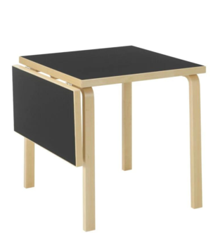 Artek - Aalto foldable tafel DL81C berken, zwart linoleum