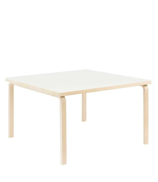 Artek - Aalto Table 84 Square birch, white laminate