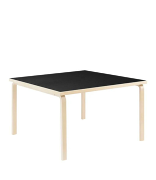 Artek - Aalto Table 84 Square birch, black linoleum