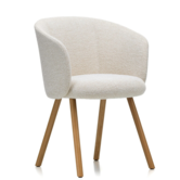 Vitra - Mikado Dining Armchair oak, fabric Nubia Ivory