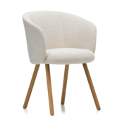 Vitra Mikado Eetkamer Armstoel eiken, stof Nubia Ivory