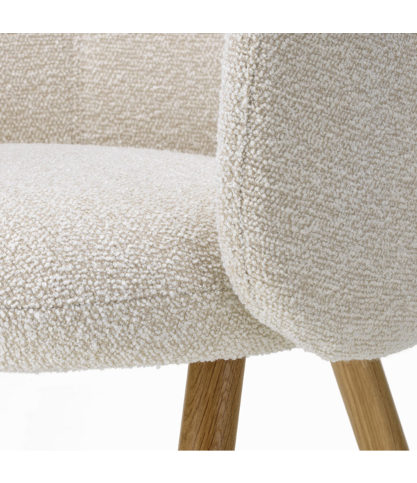 Vitra  Mikado Eetkamer Armstoel eiken, stof Nubia Ivory