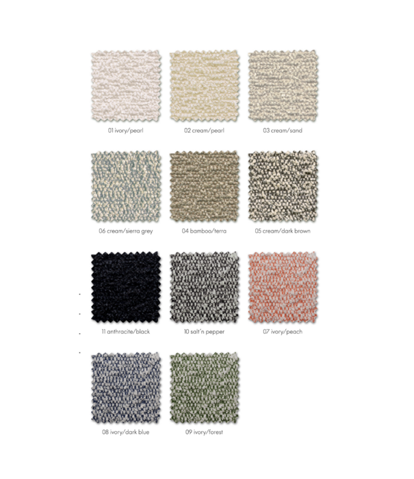 Vitra  Vitra Mikado Eetkamer Side Stoel eiken, stof Nubia Ivory-pearl