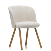 Vitra - Mikado Dining Side Chair oak, fabric Nubia Ivory-pearl