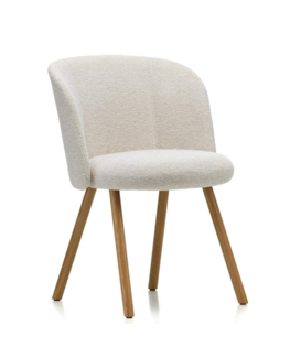Mikado Eetkamerstoel Nubia Ivory-pearl, eiken poten
