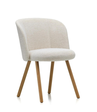Mikado Eetkamerstoel Nubia Ivory-pearl, eiken poten