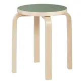 Artek Standard Collection - Stool E60 birch, olive linoleum