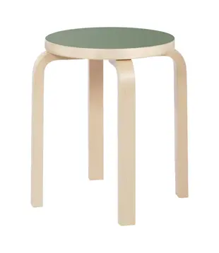 Artek - Stool E60 olive linoleum