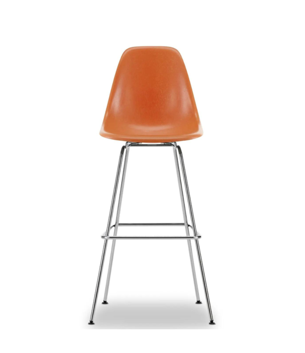 Vitra  Eames Fiberglass Barkruk High, chrome onderstel