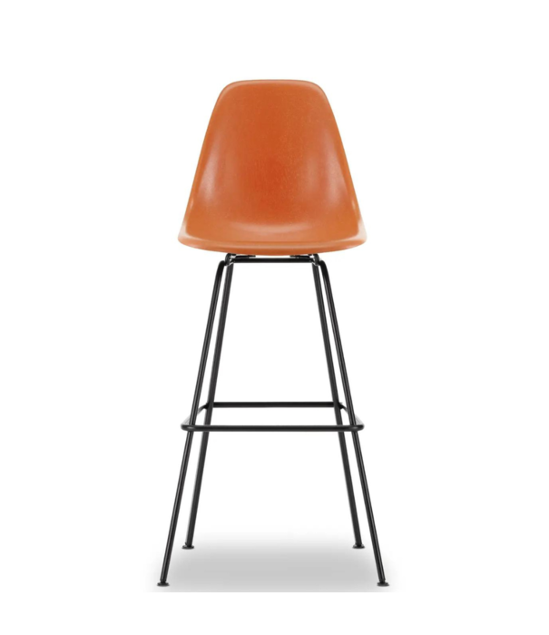 Vitra  Eames Fiberglass Barkruk High, zwart onderstel