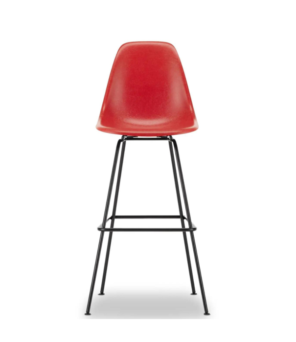 Vitra  Eames Fiberglass Barkruk High, zwart onderstel