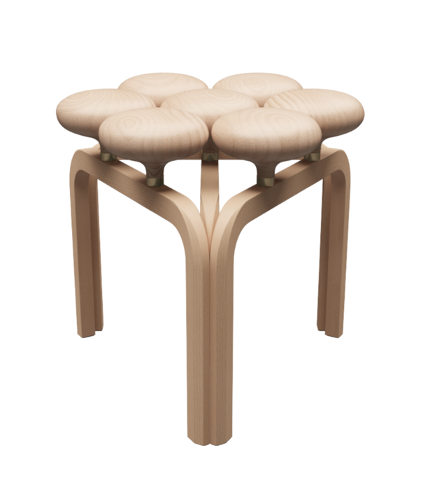 Fritz Hansen JU01 Utzon Stool beech wood
