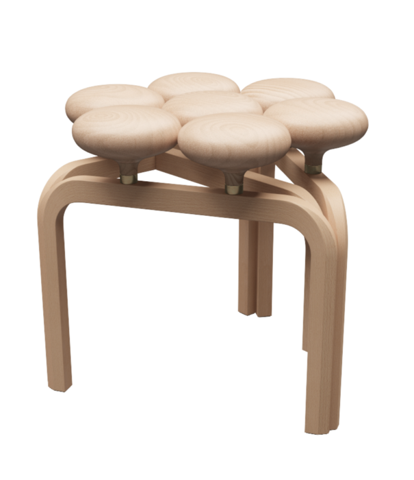 Fritz Hansen JU01 Utzon Stool Kruk beukenhout