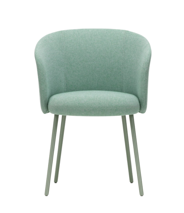 Vitra  Vitra - Mikado Armchair mint aluminium, fabric pale blue - emerald