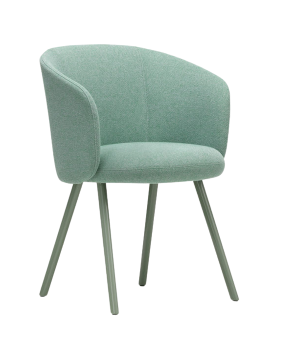 Vitra  Vitra - Mikado Armchair mint aluminium, fabric pale blue - emerald