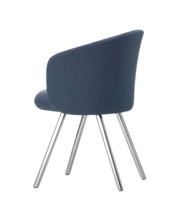 Vitra  Vitra - Mikado Armchair polished aluminium, fabric indigo