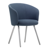 Vitra - Mikado Armchair polished aluminium, fabric indigo