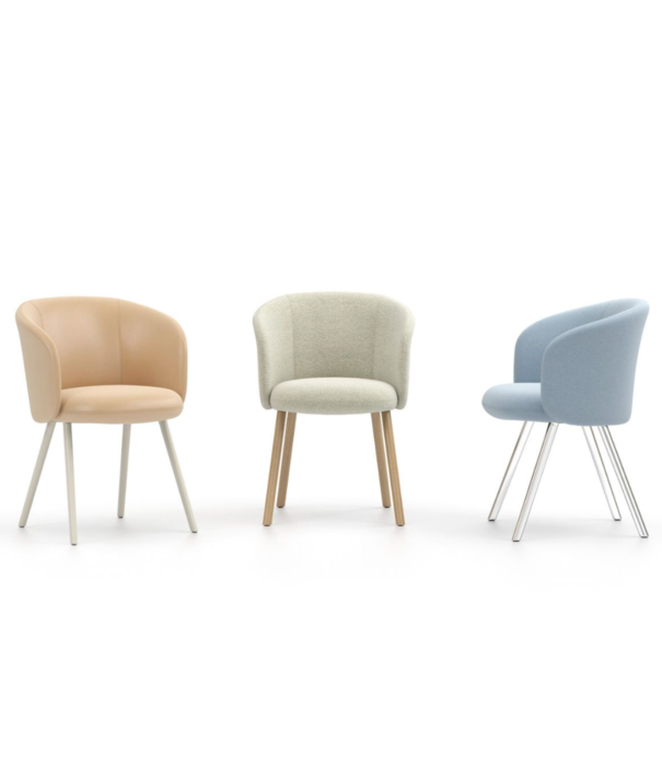 Vitra  Vitra - Mikado Armchair chalk aluminium, fabric Credo safran