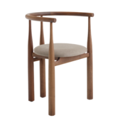 New Works - Bukowski Chair walnut, fabric Linara 342