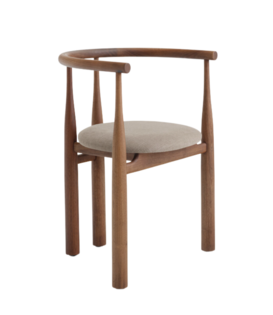 New Works Bukowski Dining Chair walnut, fabric Linara 342